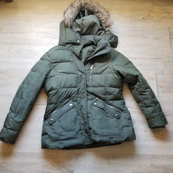 a.n.a Jackets & Blazers - A.N.A green quilted down puffer snow coat large